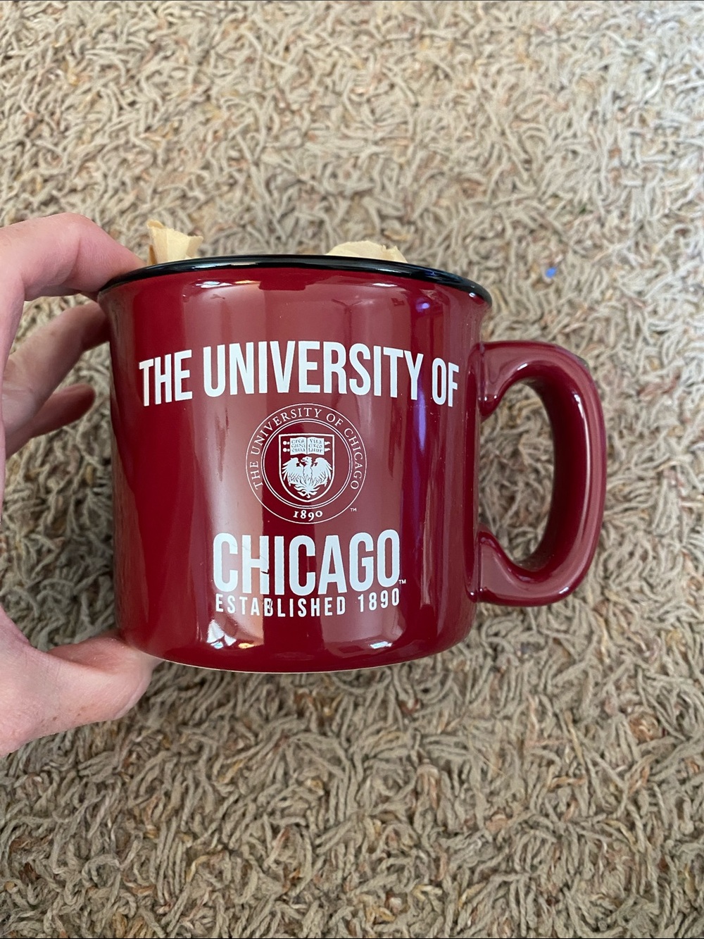 Red Ceramic university of Chicago mug